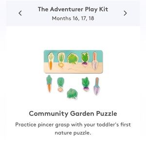 Lovevery Community Garden Puzzle Vegetables Toddler Toy Wooden